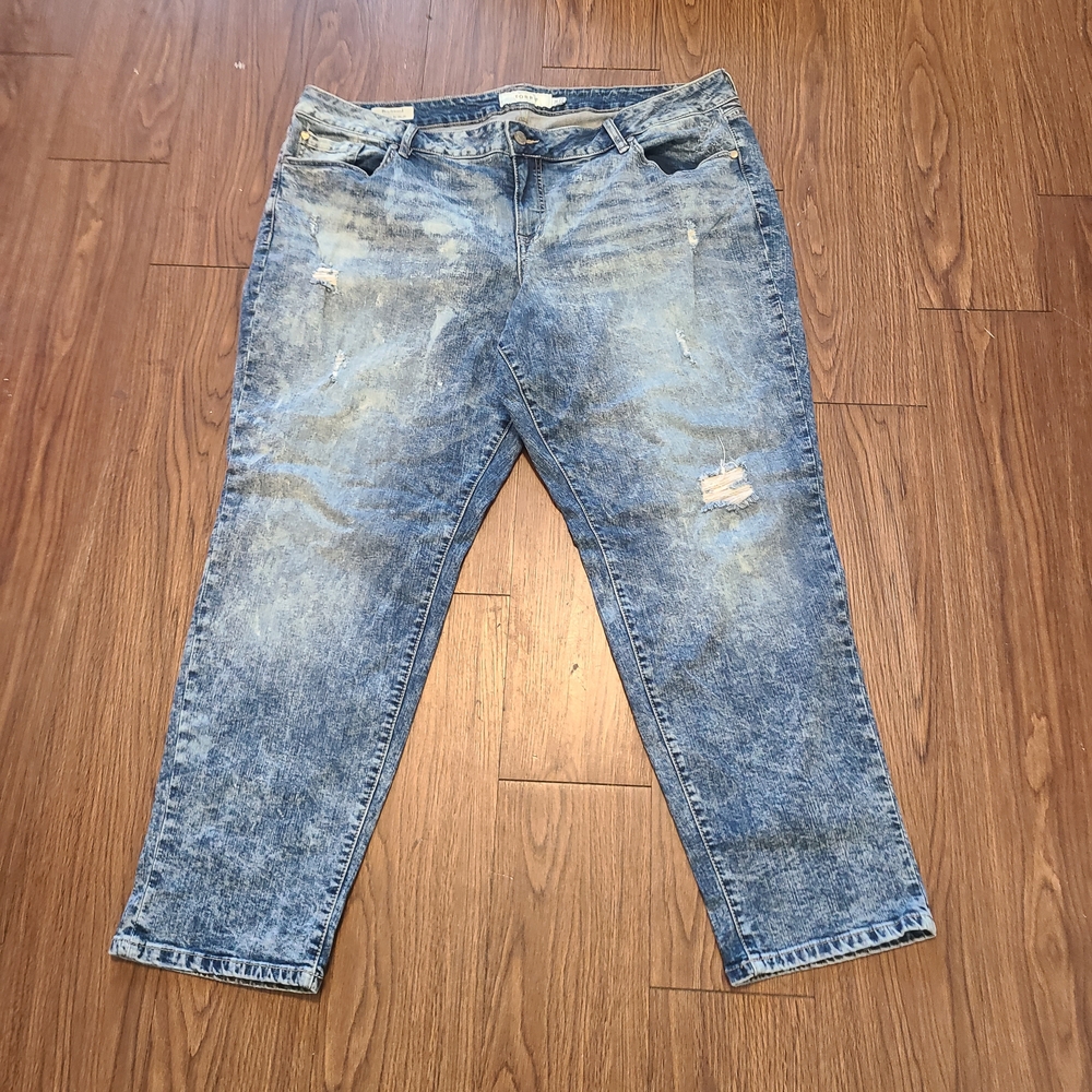 torrid Distressed Light Denim Relaxed Jeans